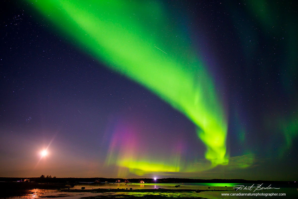 Aurora borealis over Yellowknife Bay, NT by Robert Berdan ©
