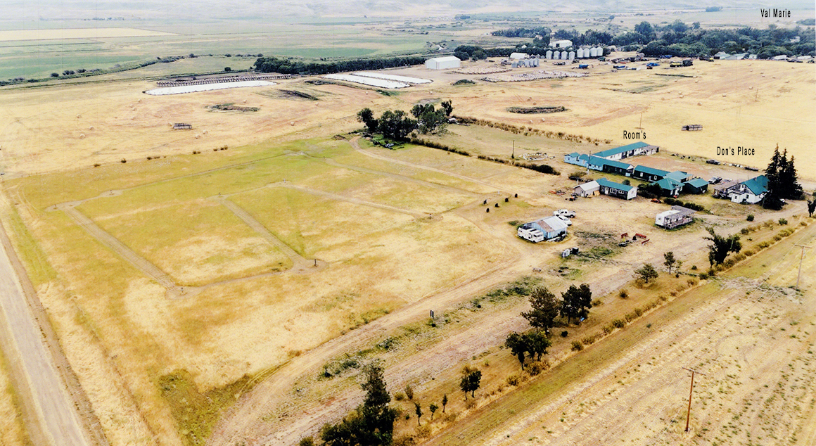 Aerial photo of Don's Place north of Val Marie Saskatechean coutesy Don ©