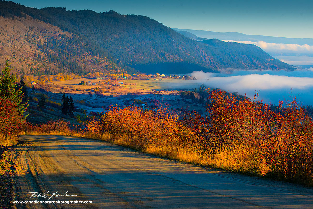 Driving up Kamloops Shuswap road provides an over view of the valley below by Robert Berdan ©