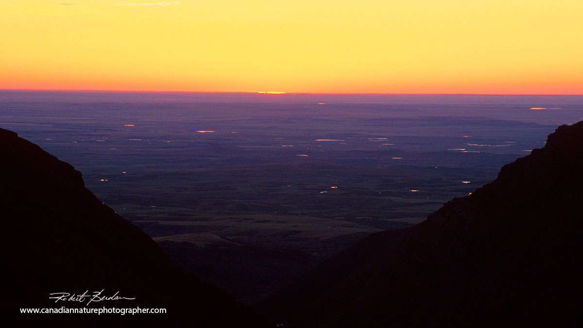 View of prairies from Castle Mountain at sunrise Robert Berdan ©