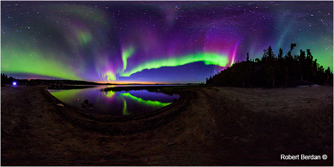 Panorama of aurora borealis over Prelude lake by Robert Berdan ©