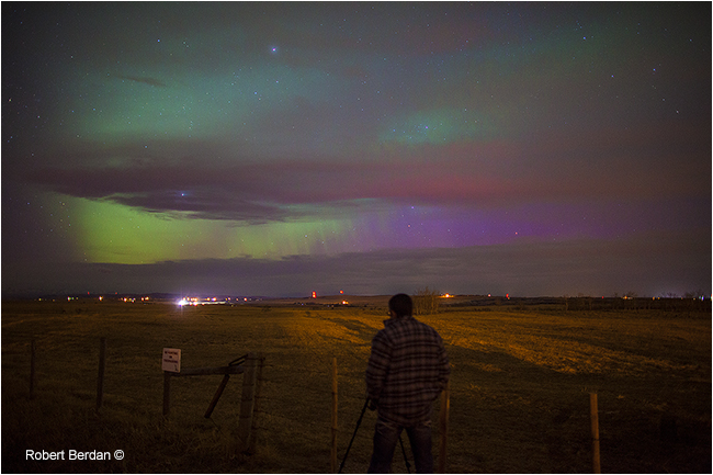 Kamal Varma photographs the Aurora north of Calgary on April 24