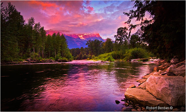 Sunrise at the Atnarko River in the Bella Coola valley by Robert Berdan ©