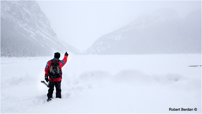 Photographer in winter at Lake Louise, AB by Robert Berdan ©