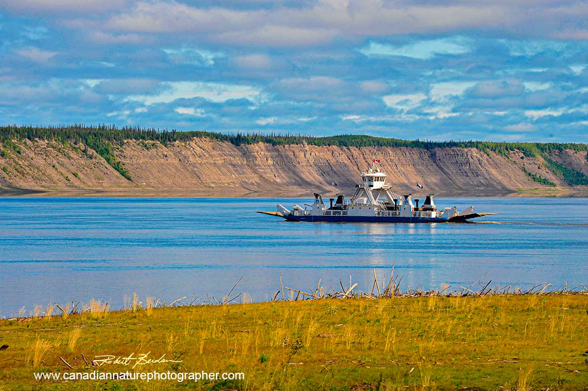Ferry at Tsiigehtchic on the Dempster highway by Robert Berdan 