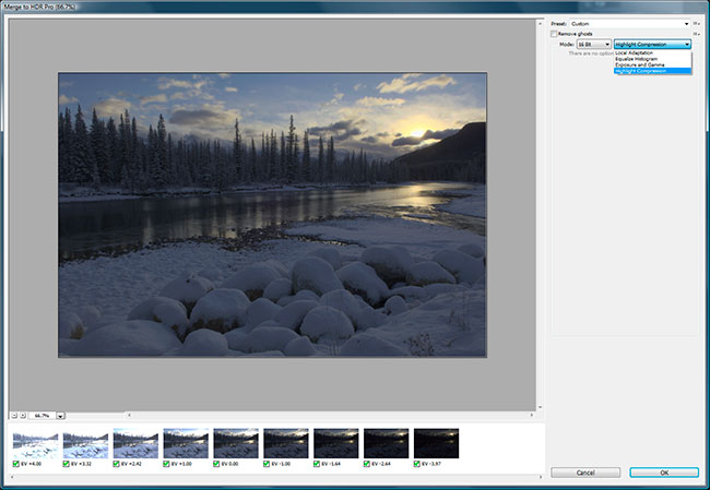 Screen shot of Photoshop CS6 HDR pro by Robert Berdan ©