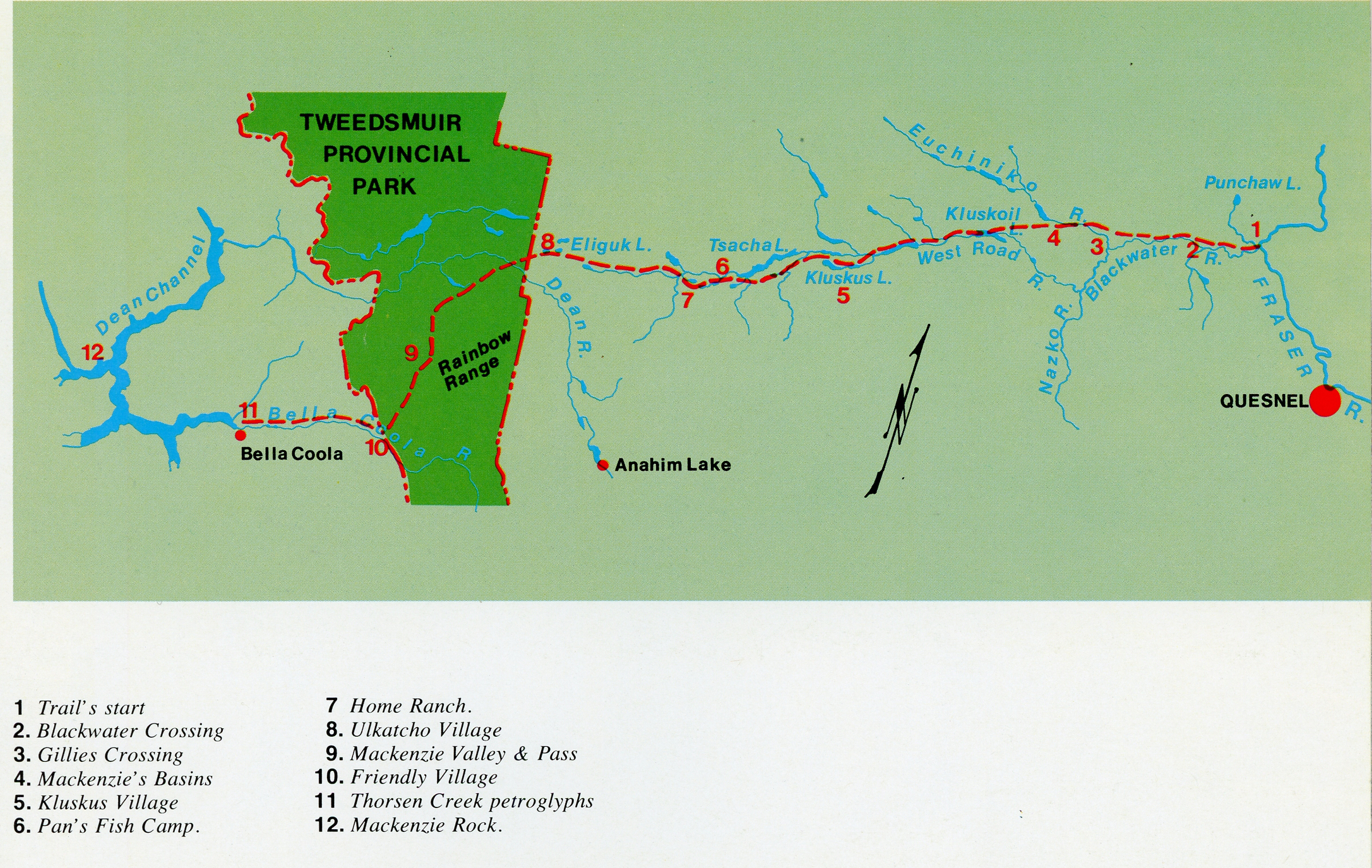 The Mackenzie trail in British Columbia is 450 miles long from the Fraser River to Bella Coola  by Halle Flygare