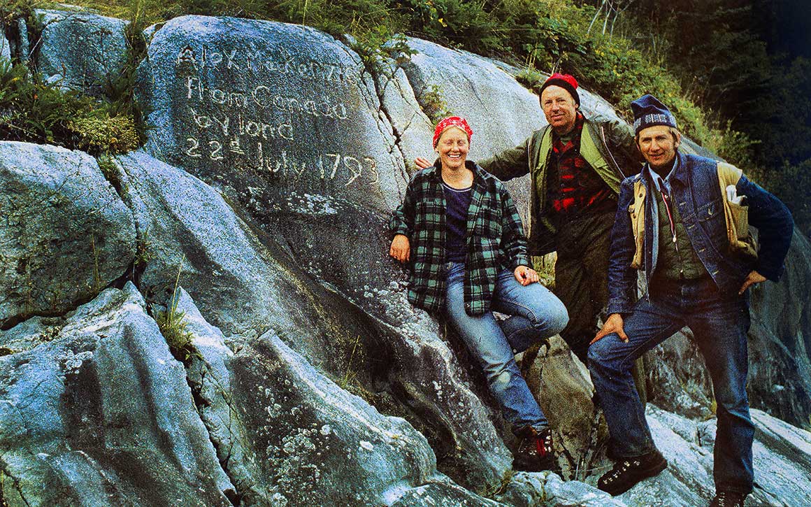 Linda Flygare, John Woodworth and Hälle Flygare at the Alexander Mackenzie Rock