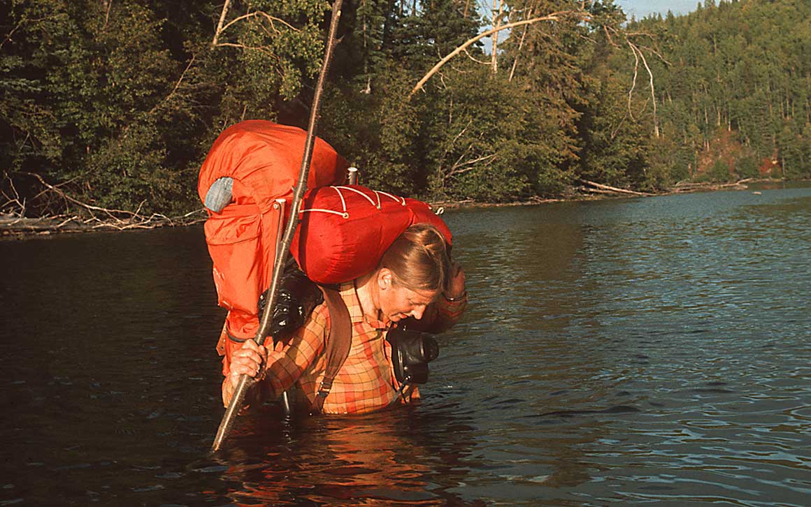 Linda Flygare wading Sundyman Ford photo by Halle Flygare