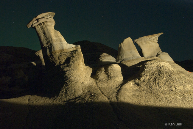Hoodoos at night by light painting by Ken Bell ©