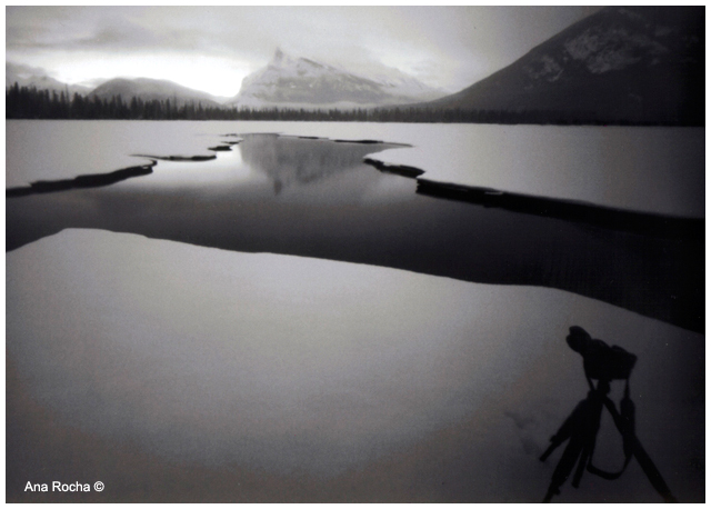 Pinhole black and white photograph of Vermillion lake by Ana Rocha ©
