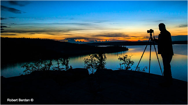 Photographer at Prelude lake at sunset by Robert Berdan ©