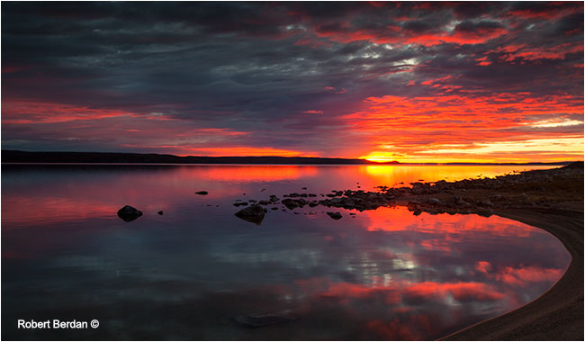 Sunrise at Point Lake Northwest Territories by Robert Berdan ©