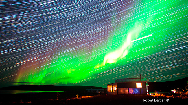 Time lapse stack of Aurora borealis images by Robert Berdan ©