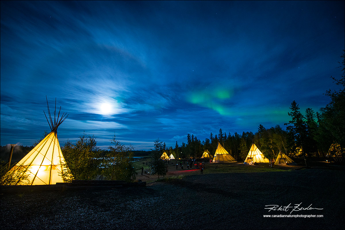 Faint aurora at Aurora Village, Yellowinife, NT by Robert Berdan 