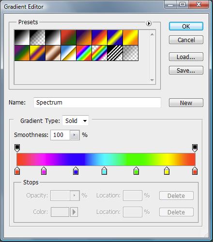 Photoshop Gradient editor 