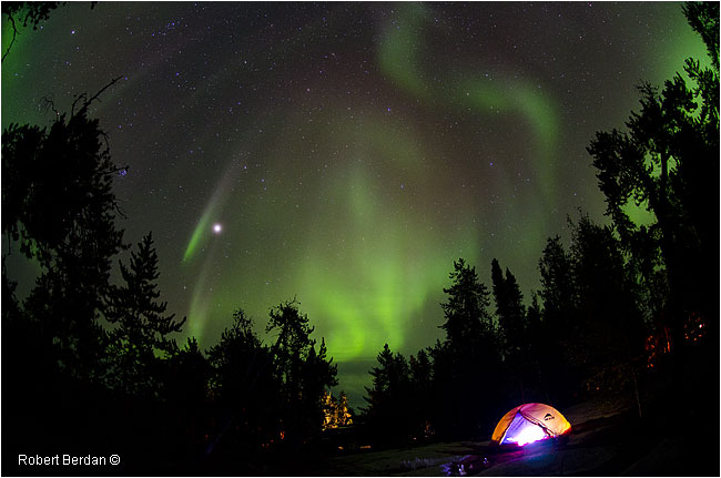 Tent at Prelude campground and Aurora by Robert Berdan ©