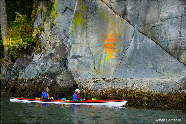 Pictograph on the West Coast with kayakers by Robert Berdan ©