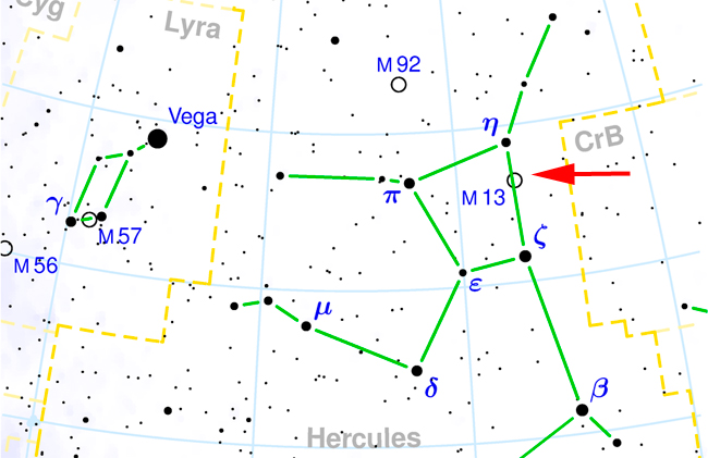 M13 constellation chart 