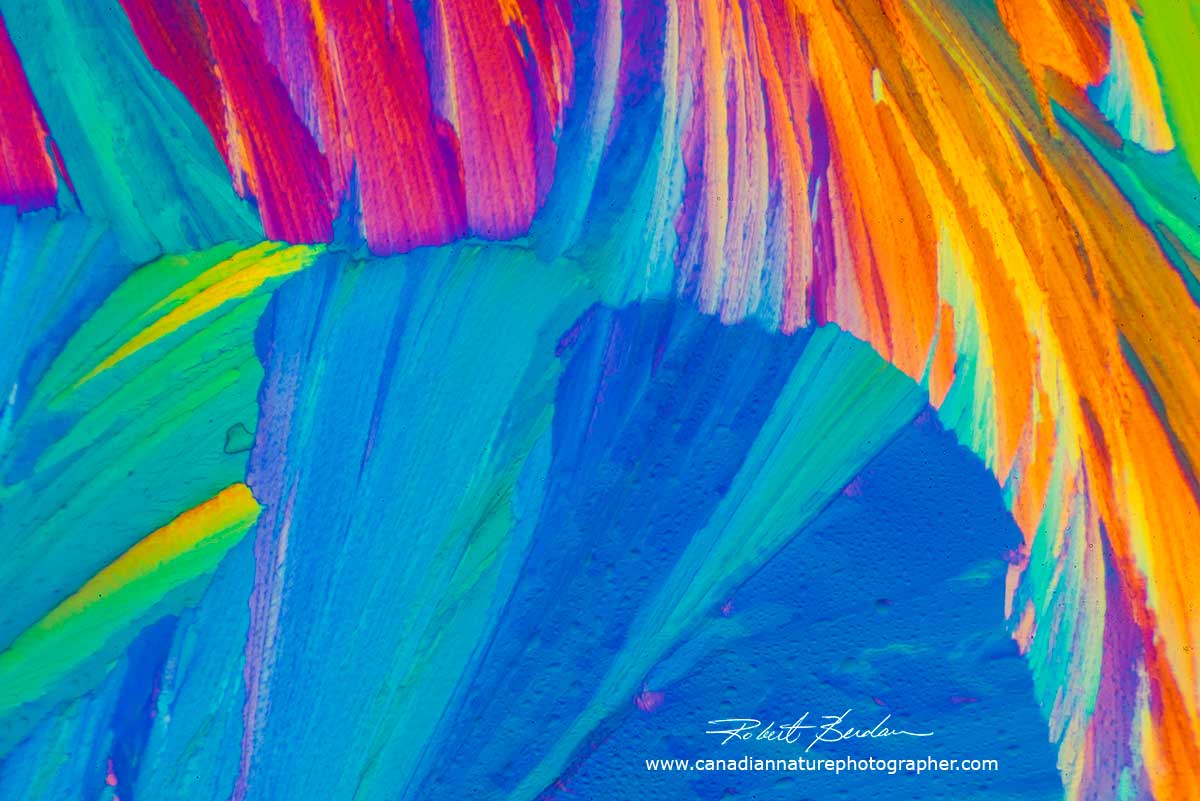 Citric acid crystals in polarized light - abstract by Robert Berdan ©