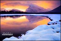 Sunrise on Vermilion lake outside of Banff in January by Robert Berdan