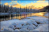 Bow river in winter near Castle Junction HDR photo by Robert Berdan