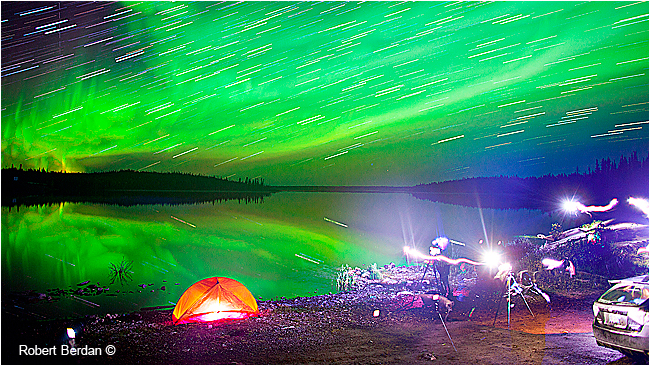 Star trails Pontoon Lake NWT by Robert Berdan ©