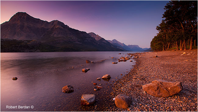 Upper Waterton Lake at sunrise by Robert Berdan ©